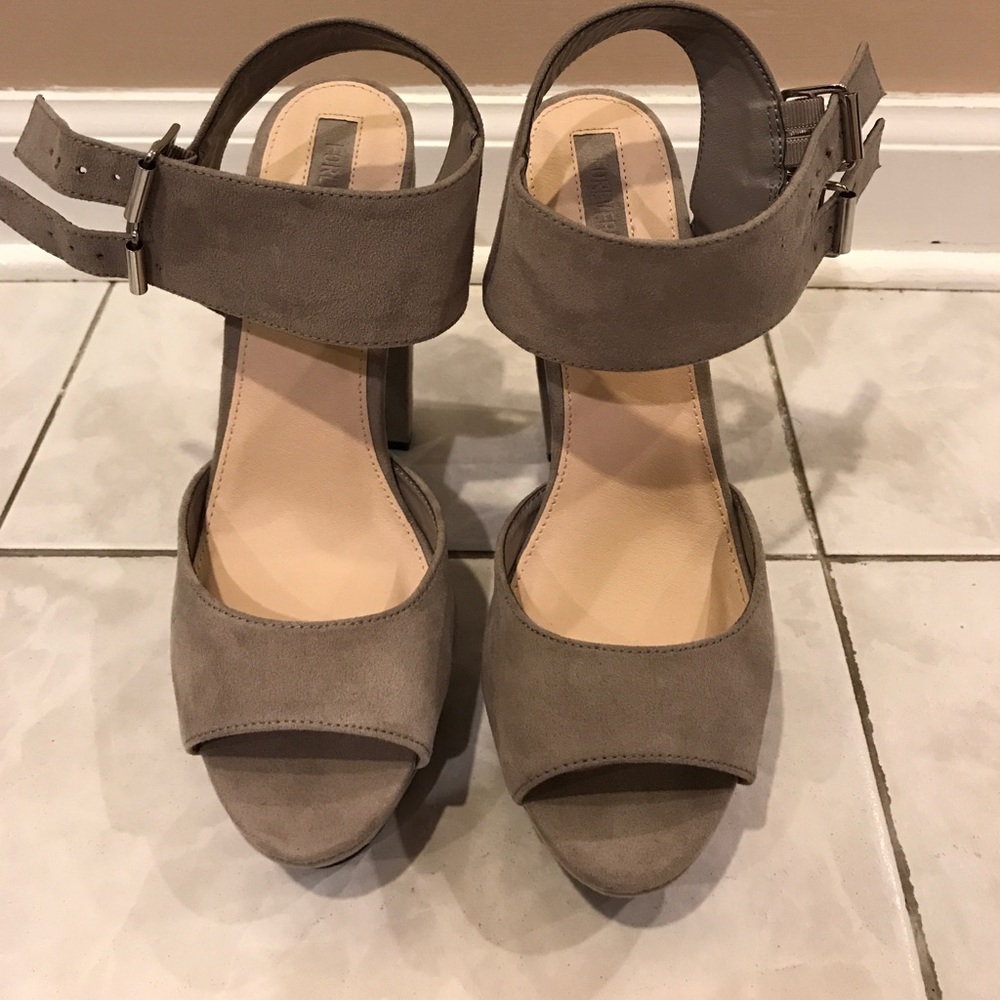 Gray Suede Forever 21 Heels