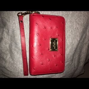 Red & Gold Mk Wristlet