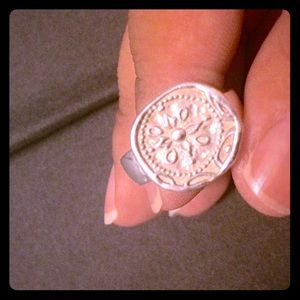 Silpada sterling silver flower coin ring size 8