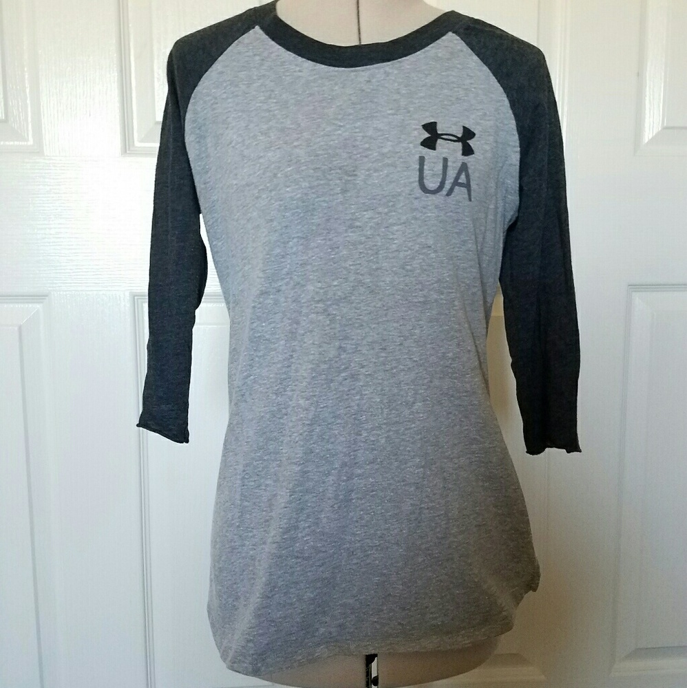 Gray underarmour baseball t shirt