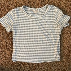 Gray and white PAC sun crop top