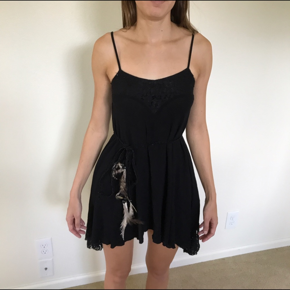 Black sweet heart top flowy dress