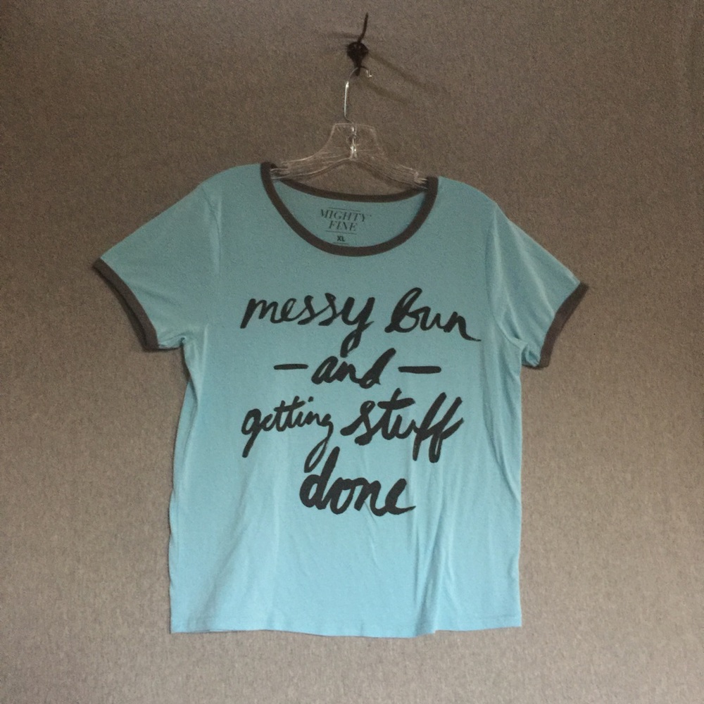 "Messy bun and getting stuff done" crop top