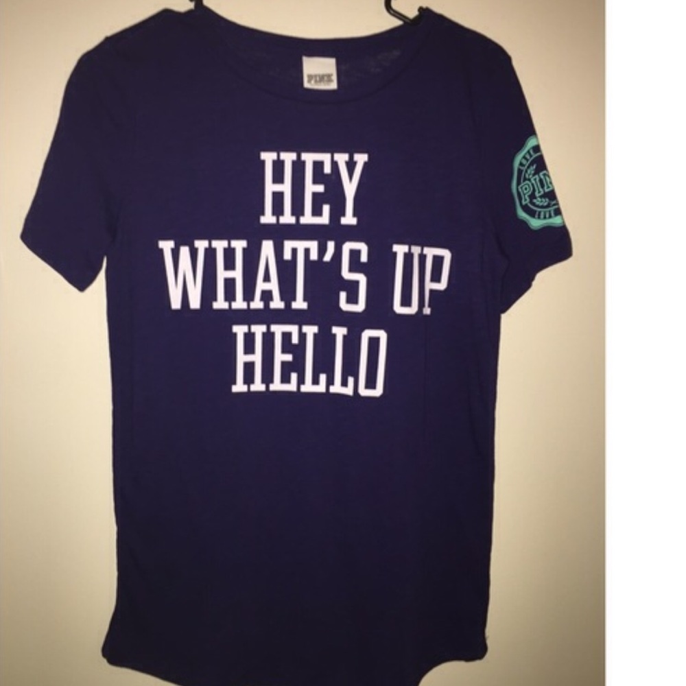 Victoria secret PINK "hey what's up hello" shirt