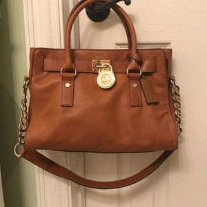 Michael Kors authentic tan leather tradition bag