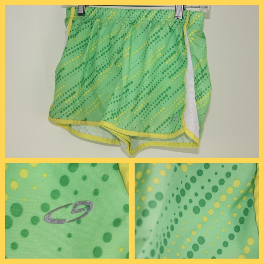 Green/Yellow Running Shorts by Champion