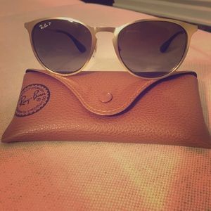 Ray-Ban Erika metal,Gold Matte/Brown Polar lenses