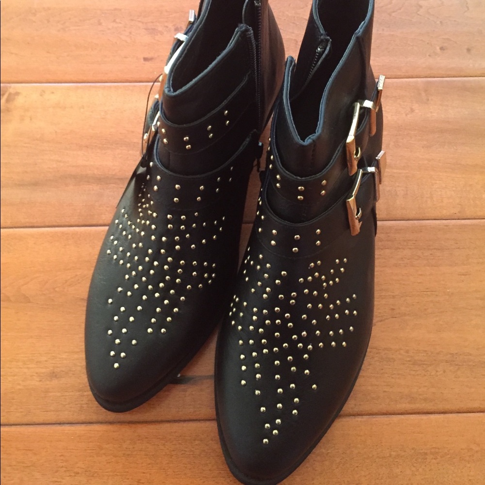 NWT gold studded ankle boots