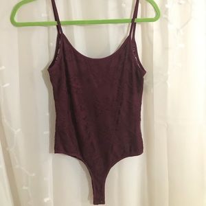 Maroon lace bodysuit