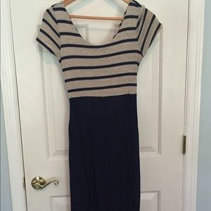 Navy knit maxi dress