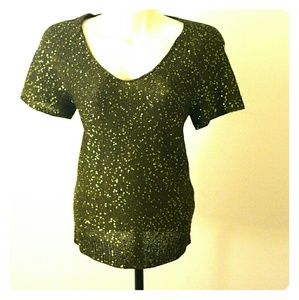Philosophy Sequined Army Green Blouse