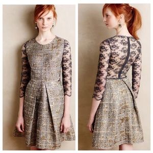 Anthropologie gilded lace dress
