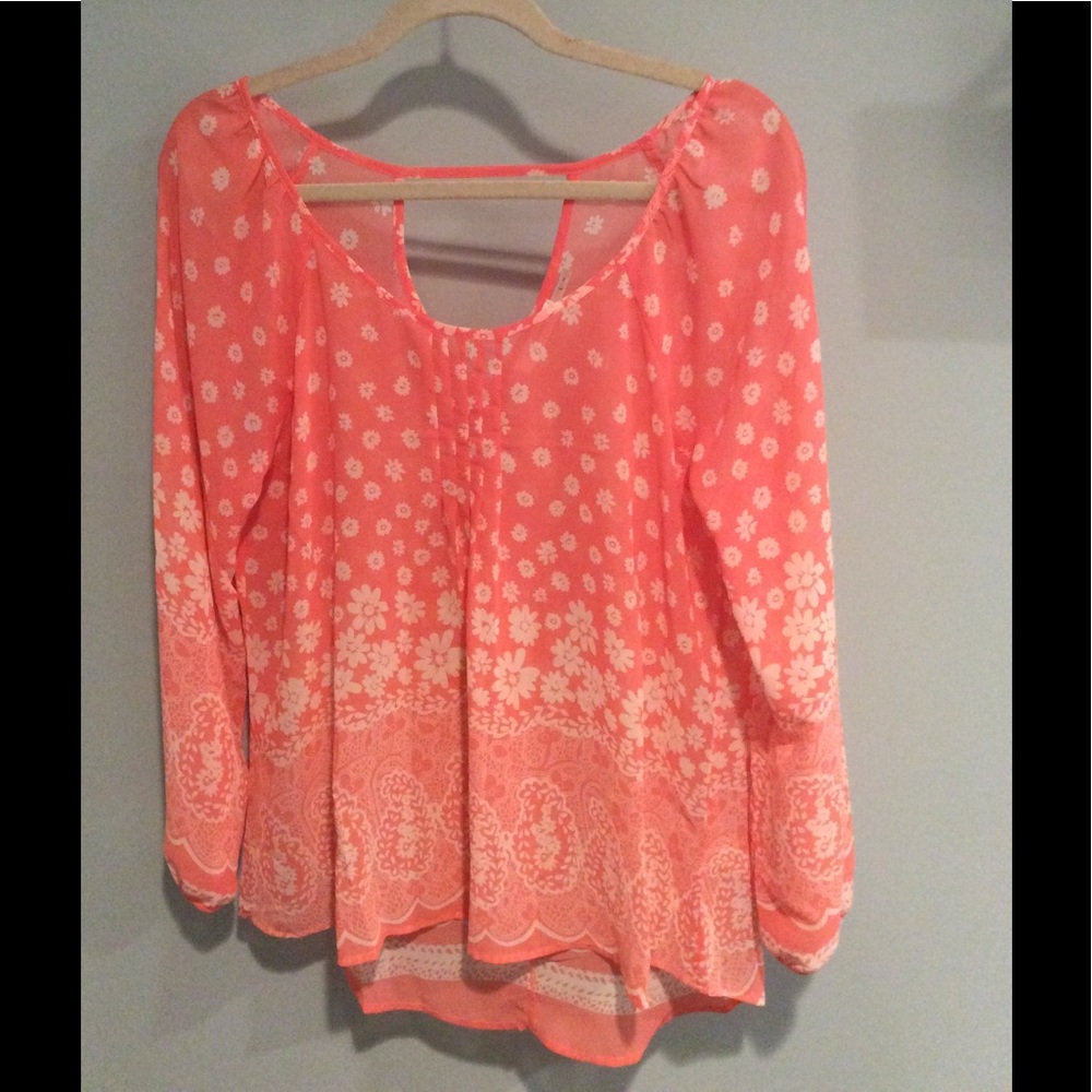 Flowy coral top