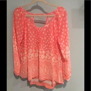 Flowy coral top