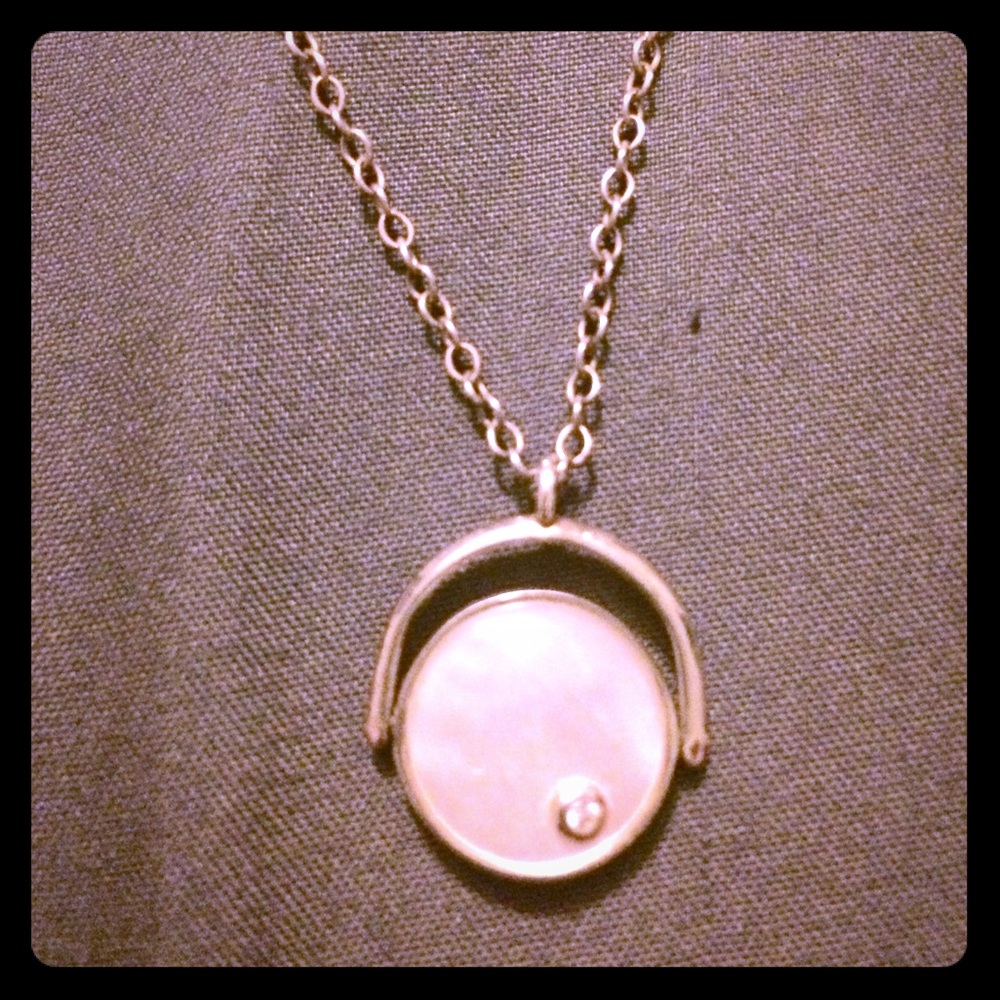 Silpada sterling silver pearl CZ stone necklace