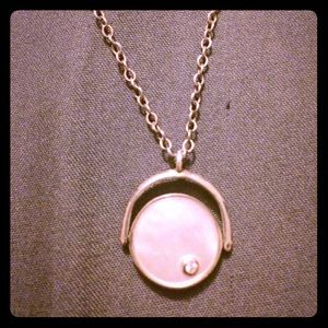 Silpada sterling silver pearl CZ stone necklace