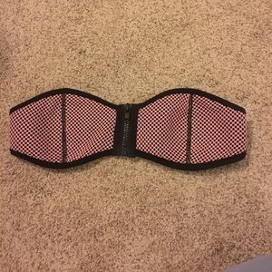 Mesh neoprene bandeau swim top