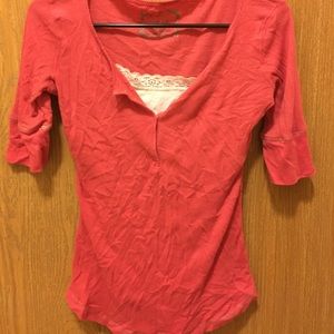 Energie 3/4 pink sleeve top with built in camisole