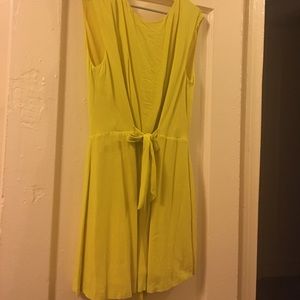 Zara yellow cross back & tie front romper Large