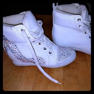 White Bling high tops sneakers