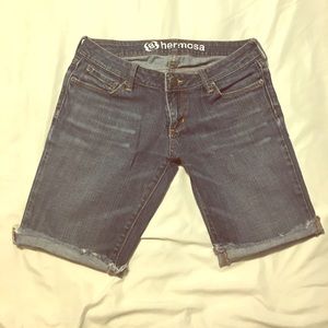 Men's denim skinny shorts