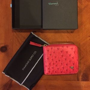 BNIB Diamond Supply Co. Red Ostrich Wallet