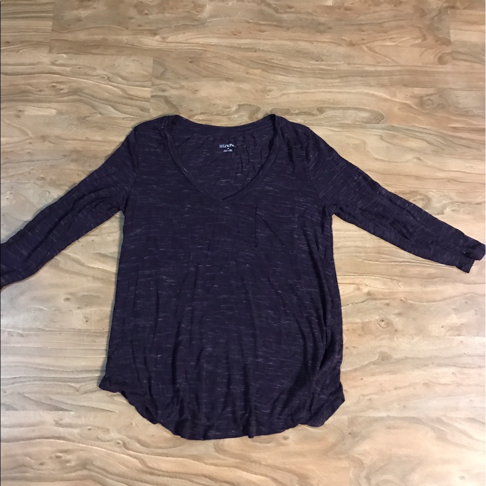 Merona Maroon V neck Blouse NWOT