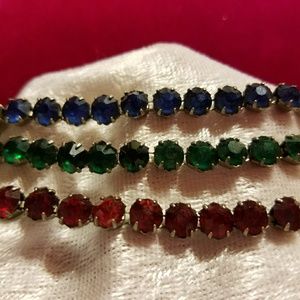 Silver tone Prong Set Stone Bracelets