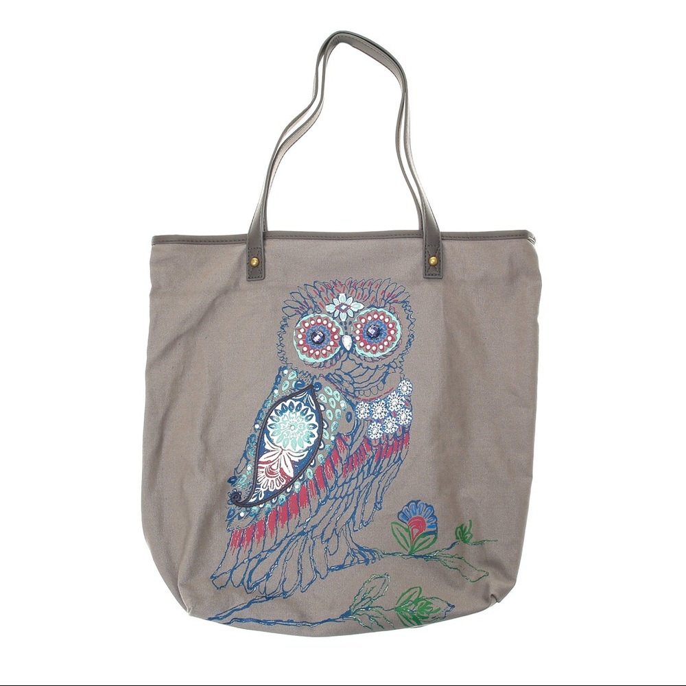Claire's owl gray tote bag with matching wallet