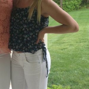 American eagle flower pattern top