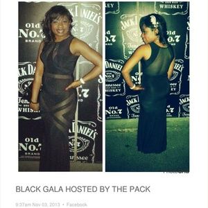 Long Black Dress with sheer detail