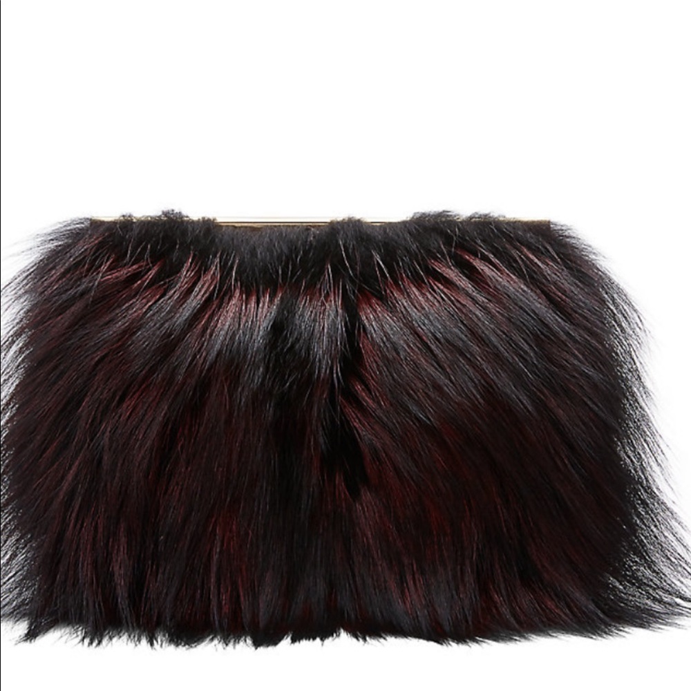 DVF Soirée Tuxedo Flap Fox Fur Bag