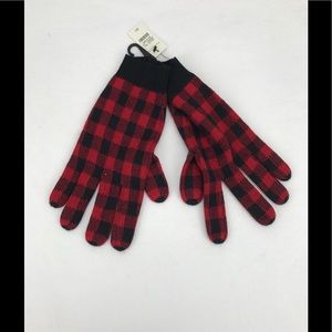 Talbots Plaid Gloves - Red & Black