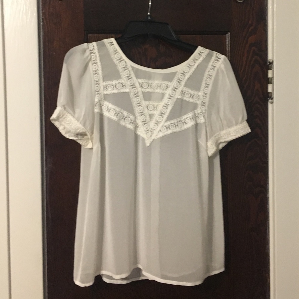 Lush brand sheer white top