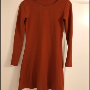 Burnt orange long sleeve dress