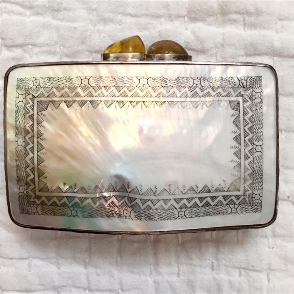 Celestina Mother of Pearl Clutch Retail $1300