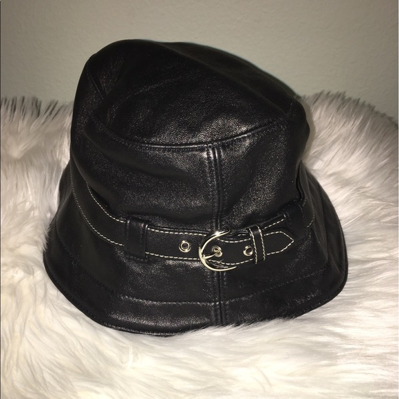 coach leather hat