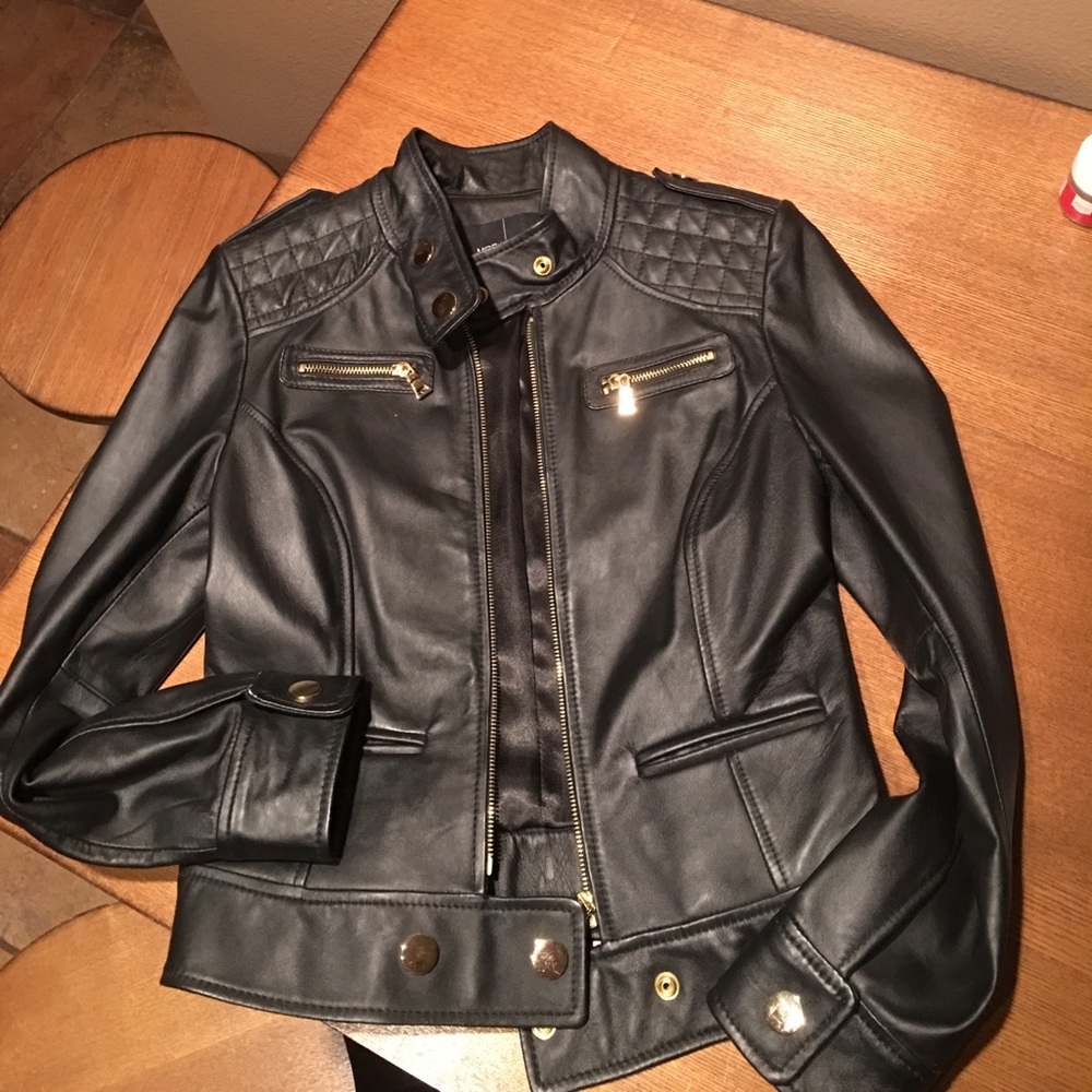 Black leather jacket