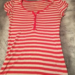 Aeropostale striped pink and white t-shirt
