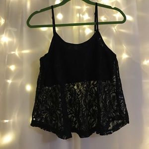 Black lace tank top