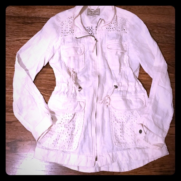 Lucky Brand Linen Eyelet Jacket - Picture 3 of 3