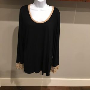 Soft Surroundings gorgeous black and lace top