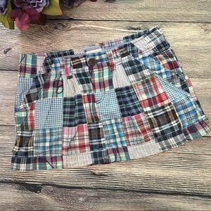 AEO Madras Plaid Patchwork cotton mini skirt