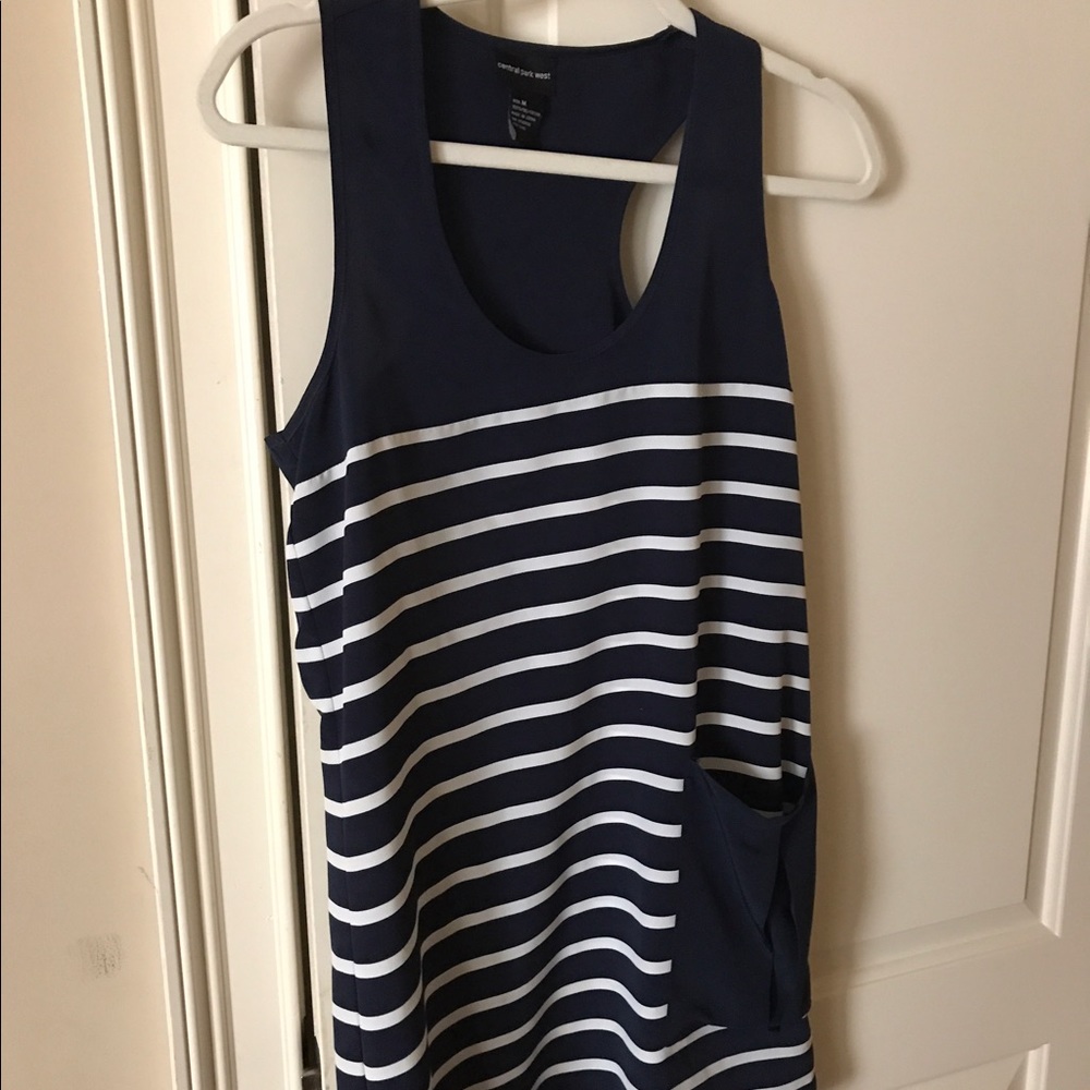 Navy mini dress with razor back