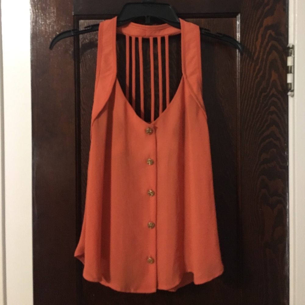 Strappy orange tank