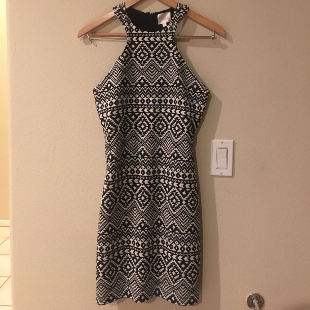 Beautiful Parker Black and White Racerback Dress
