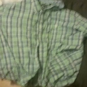 Chaps button up green and blue colorway