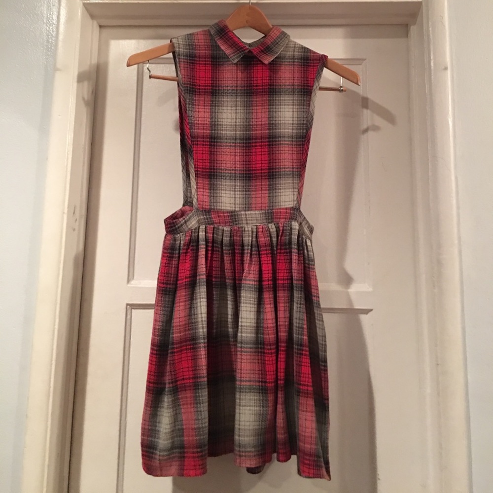ASOS Pinafore Plaid Flannel Dress