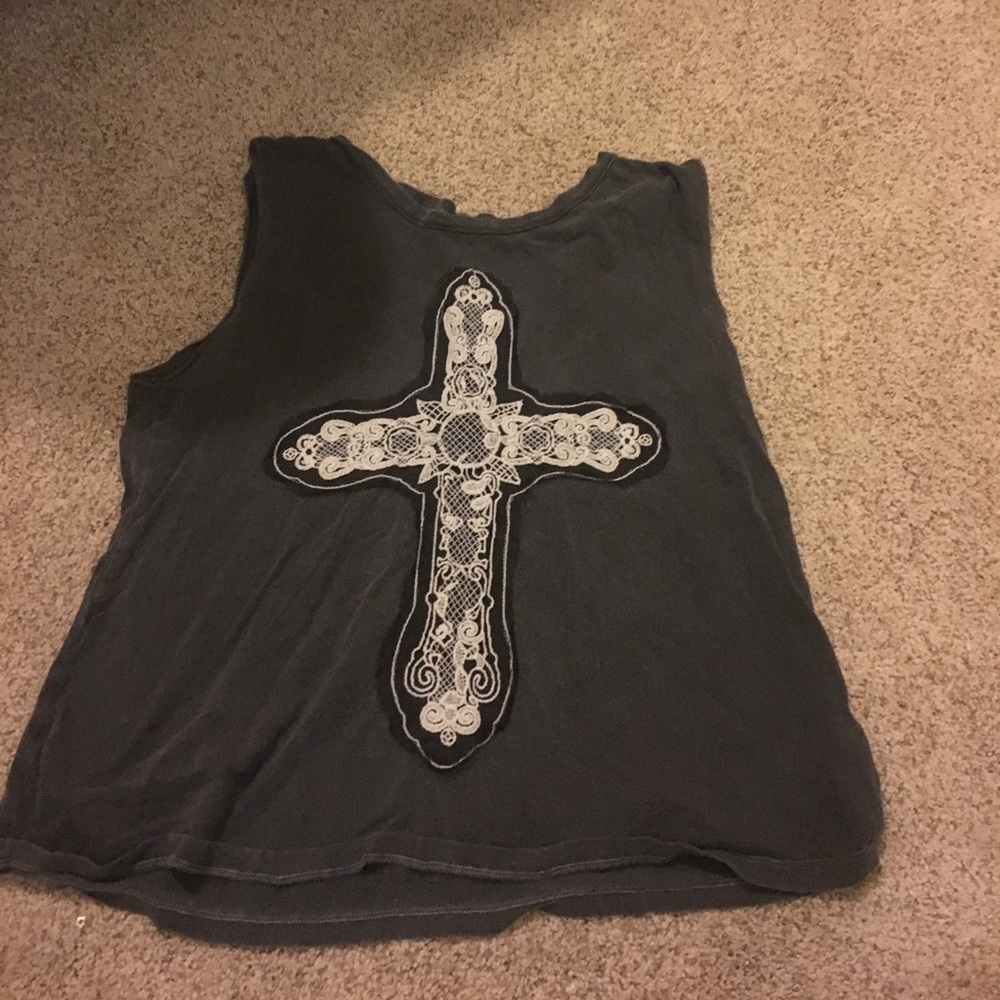 Truly madly deeply cross muscle tee