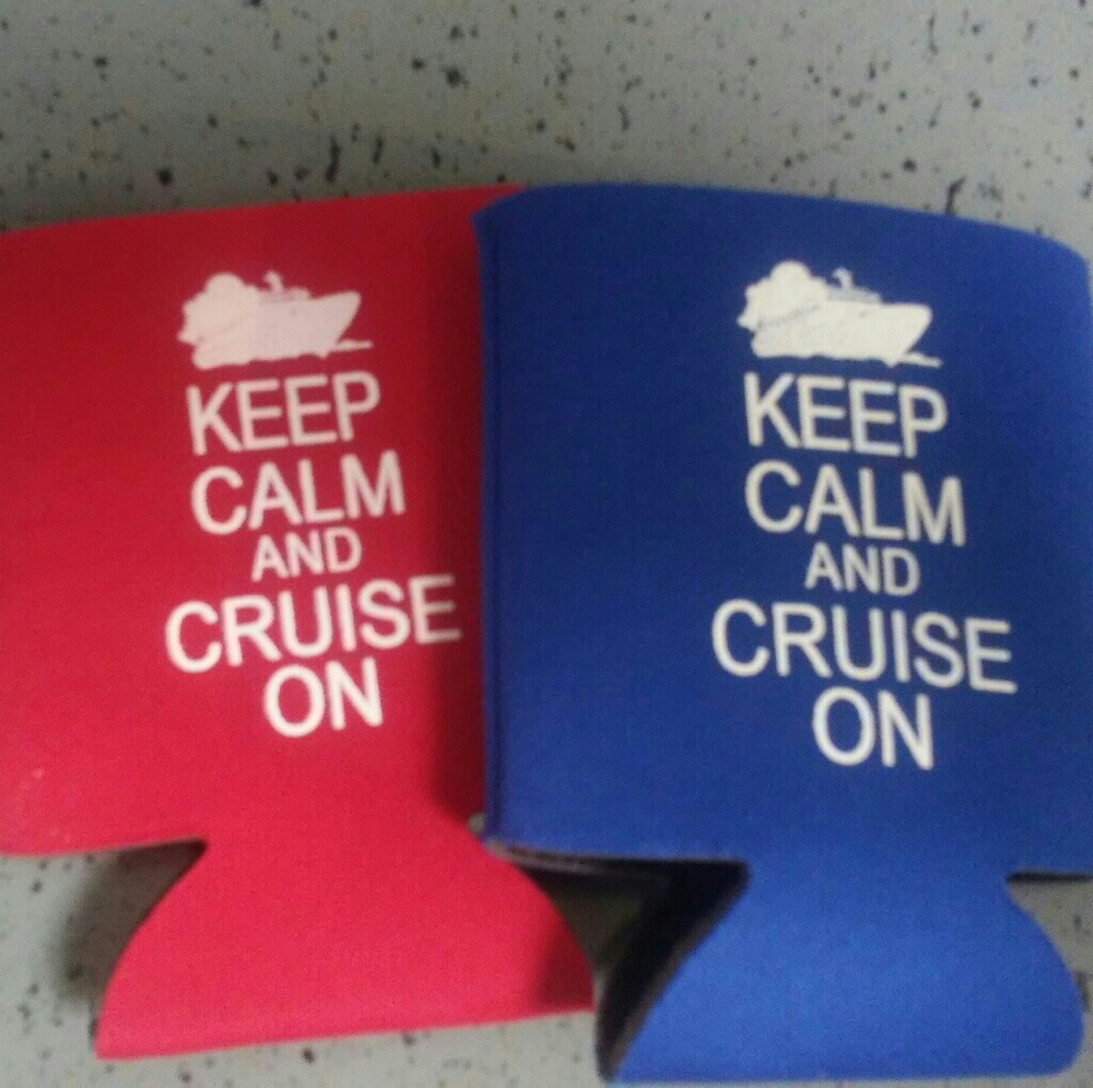 2 Keep Calm and Cruise On Koozies Can Cooler